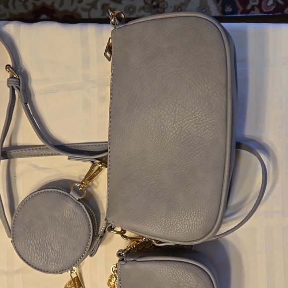 Mezon Handbag, Gray with gold hardware - Picture 4 of 8